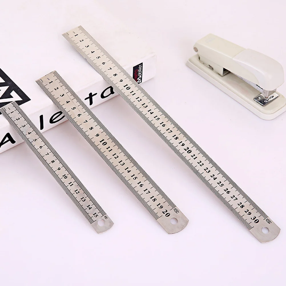 9pcs Stainless Steel Ruler 15Cm Short Scale Measuring Tool For School Office Drawing Math Geometry Student Stationery Metal