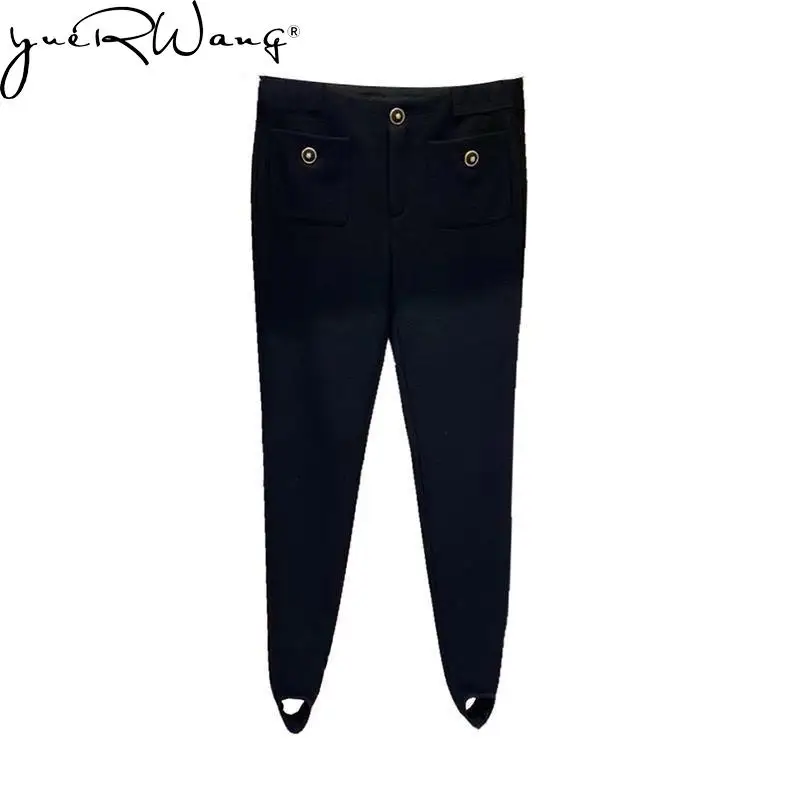 

yuerwang Women Pants High Waist Women Leggings Elastical Slim Pants Black 2022 Spring Women Pants New Arrive Fashion Dropship