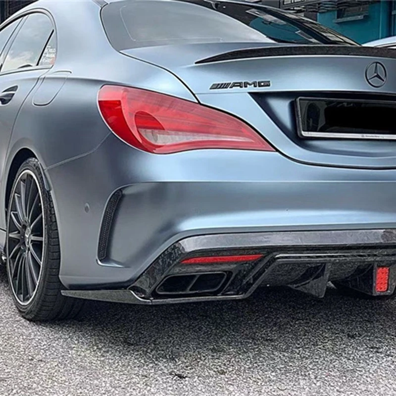 Carbon Fiber Rear Lip Spoiler Diffuser For Benz CLA Class W117 CLA200 CLA250 CLA260 CLA45 2013-2018 With LED Light