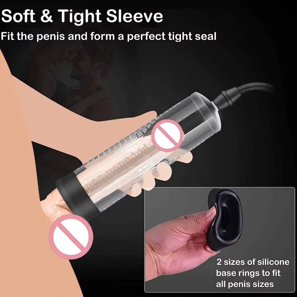 مضخة تكبير القضيب الفراغية القوية للرجال ، لعبة جنسية ، موسع القضيب اليدوي ، زيادة الطول والصلابة ، منتج الاستمناء للبالغين