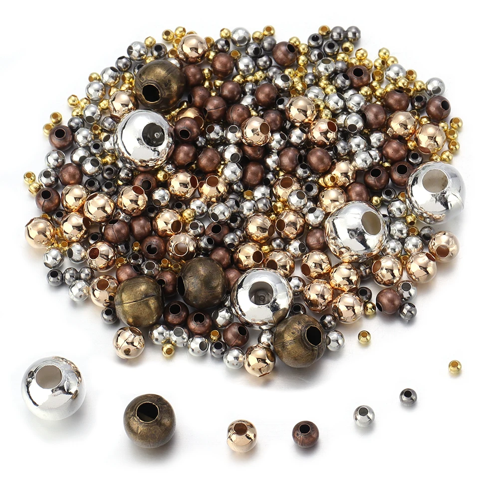 20-500Pcs Stainless Steel Positioning Bead Crimp End Spacer Beads for Jewelry Making DIY Bracelet Necklace Accessories Supplies