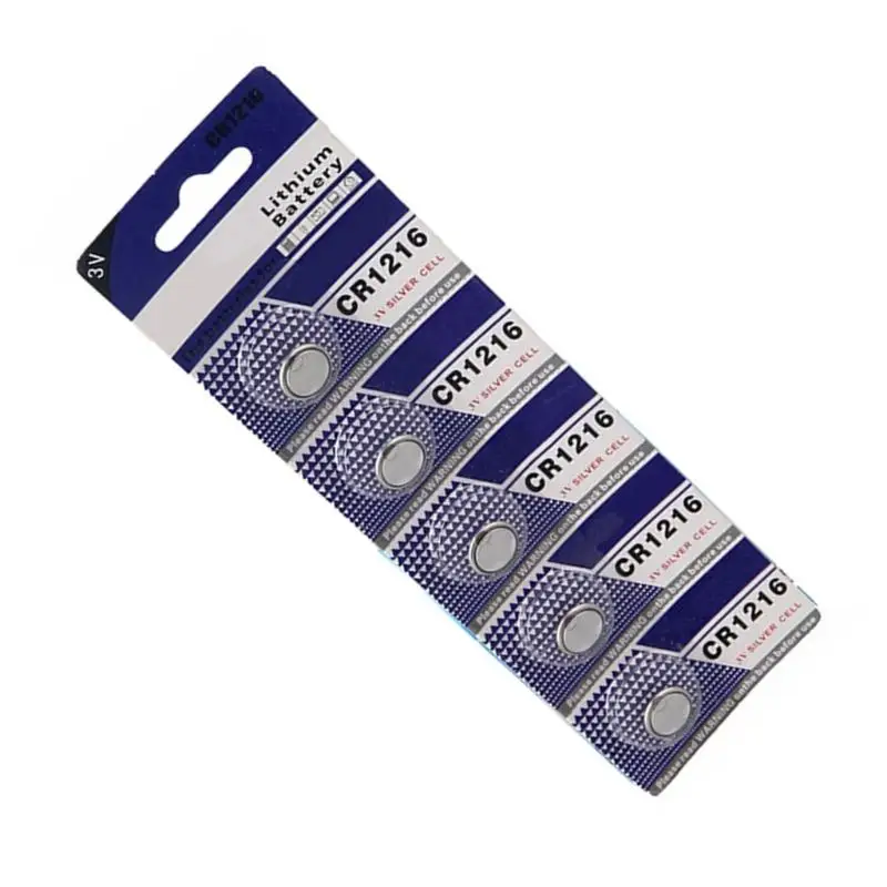 5pc Quality CR1216 Button Cell Batteries Coin Cell Battery Suitable for Watches, Remote Devices Electronics Power Supply