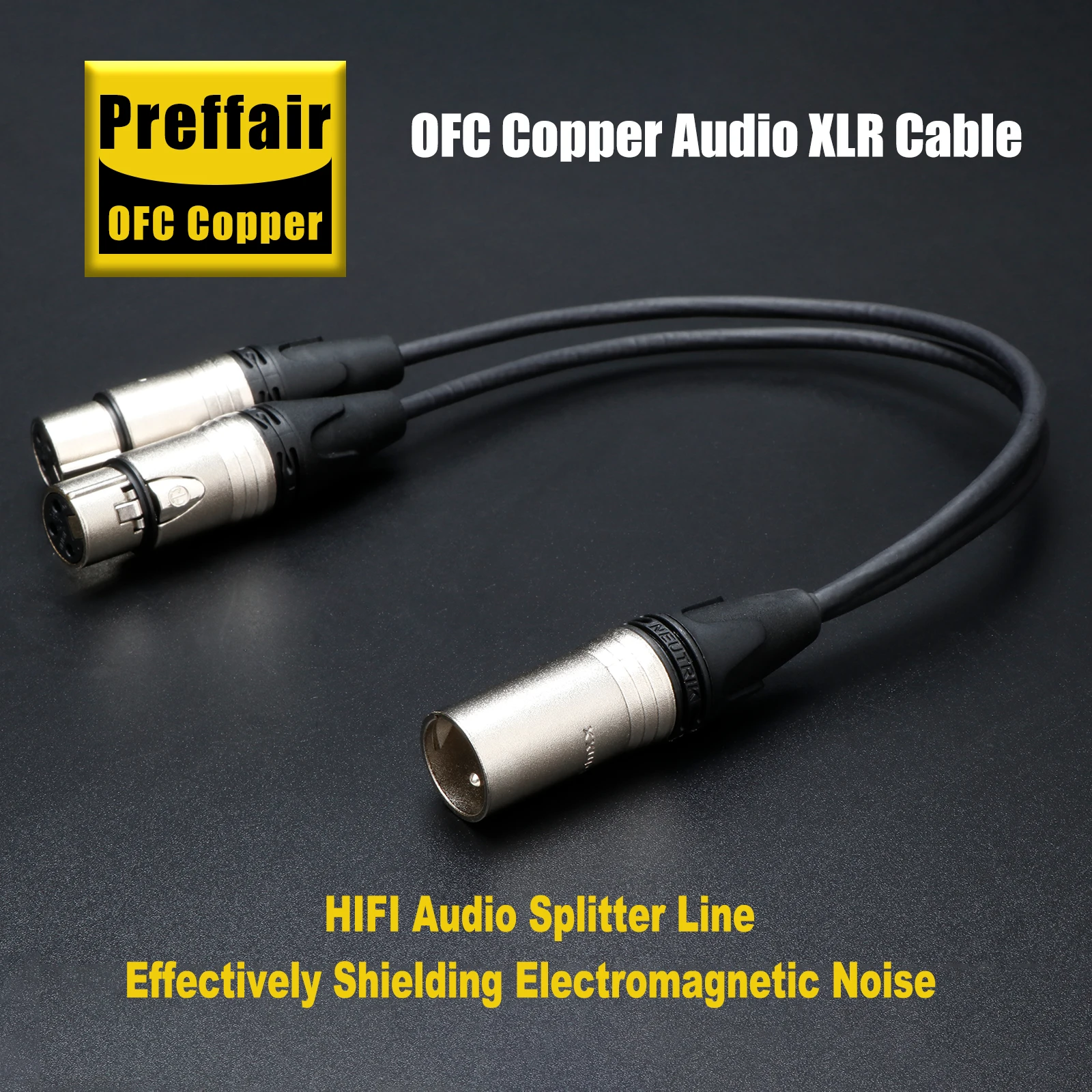 

3Pin XLR Male Jack to Double Female Plug Mic Y Splitter Audio Cable Adapter Converter