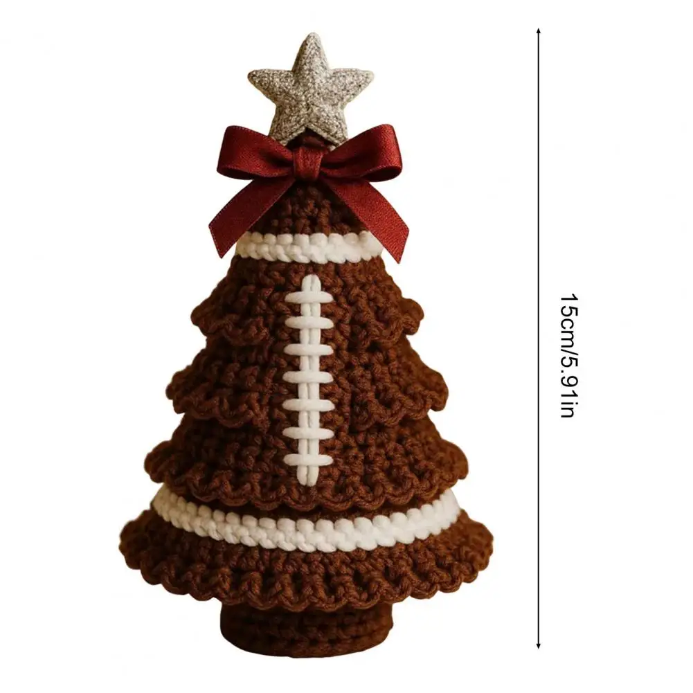 15cm Handmade Football/Baseball Crochet Christmas Tree Ornaments DIY Sports Themed Knit Christmas Tree Kit For Holiday Decor
