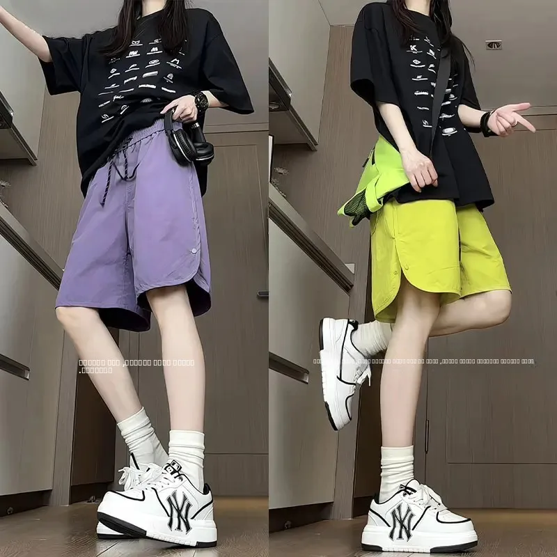 

Мужские летние спортивные брюки American Sle Workwear из лёгкого быстросохнущего шёлка, повседневные, с разрезами (четыре или пять)