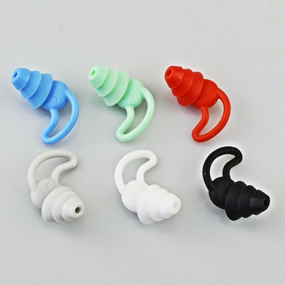 Bouchons d'oreille anti-bruit réutilisables, 3 couches, étanche, en silicone, pour la natation, avec boîte de rangement, pour le travail pendant le sommeil, 1 paire