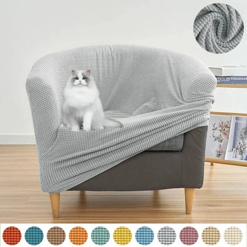 New Tub Armchair Sofa Cover Slipcover Home Decor Anti-dirty Warm Club Single Sofa Cover Elastic Chair Covers for Living Room
