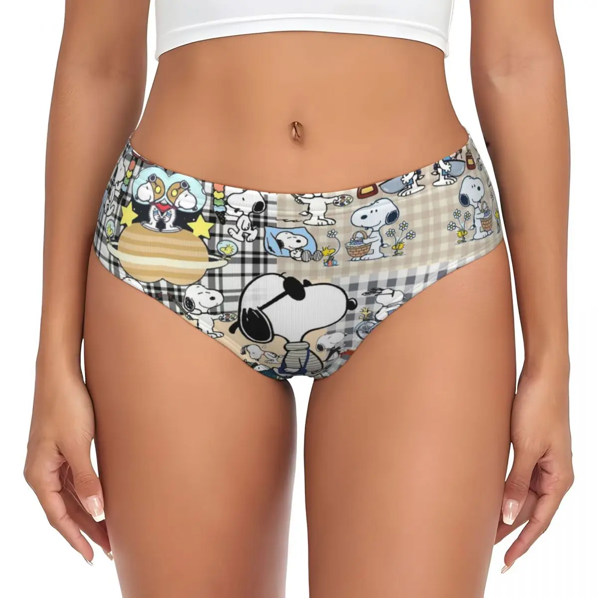 سراويل داخلية قصيرة مخصصة من S-Snoopyes للنساء ملابس داخلية مريحة قابلة للتمدد