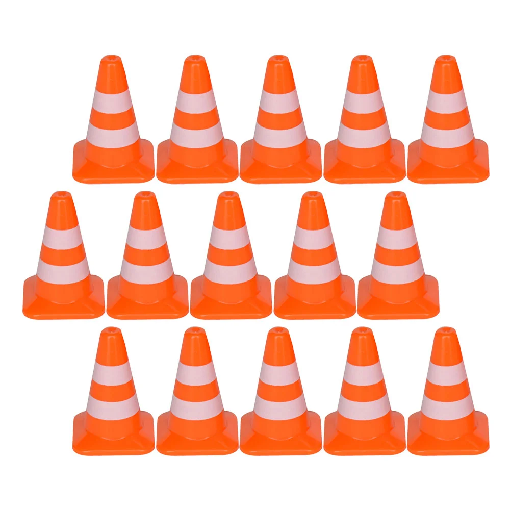 21 Pcs Roadblock Sand Table Model Toys Car Simulation Obvious Traffic Sign Abs Cone Roadblocks Toddler for Toddlers