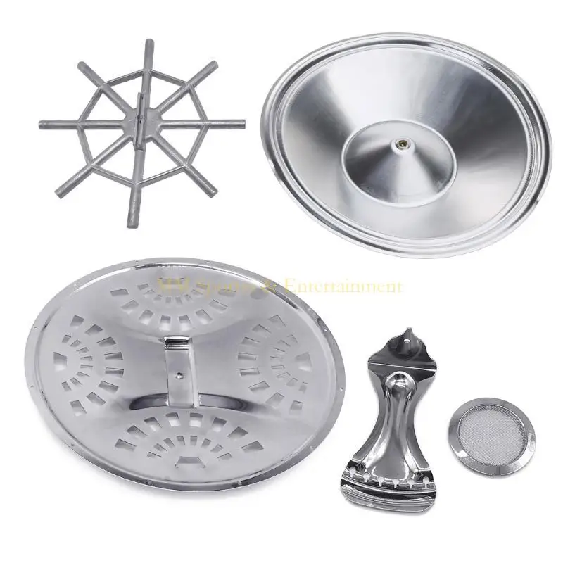 

31BE Dobro Resonator Guitar Replacement Parts Cones Soundhole Screens Tailpiece Bridge Saddle for Dobro Guitar Set of 5