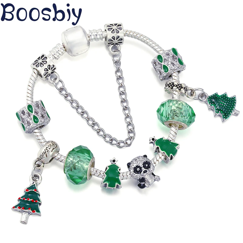 Cute Pandas in the Green Forest Charm Bracelet With tree Pendant Fit  Jewelry Gift For Friend Relation DIY Bracelet Making