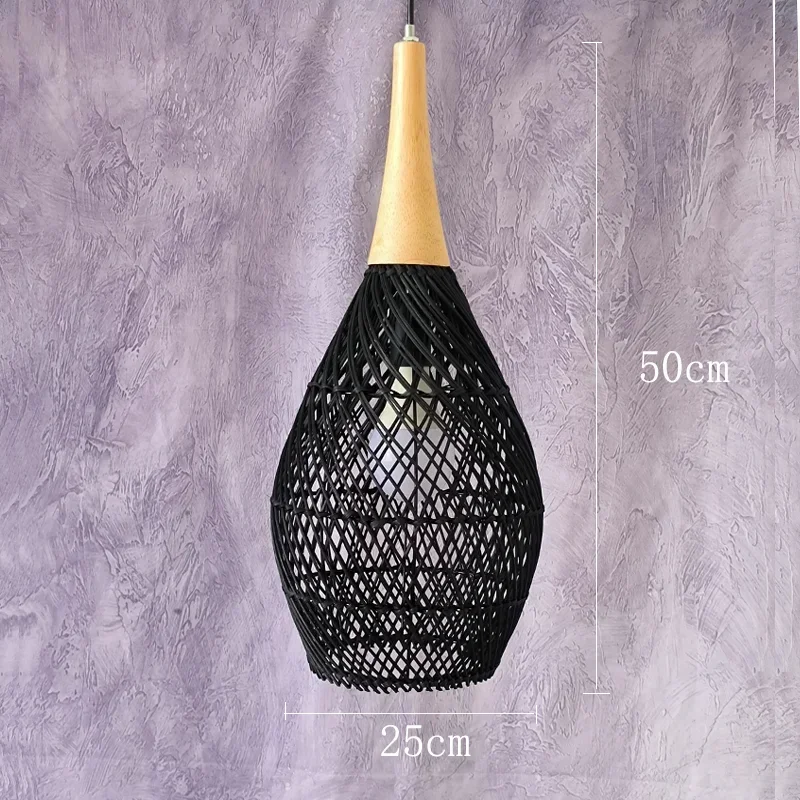 NONE Vintage Rattan Pendant Lamp 5