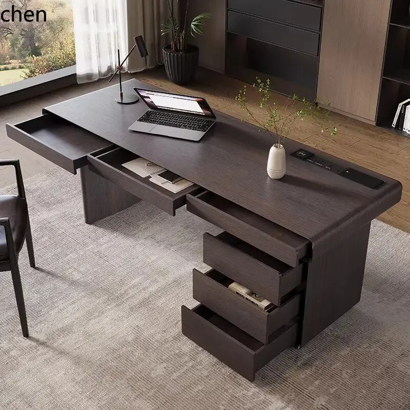HYS Minimalist Home Desk Study Writing Table Modern Solid Wood Computer Desk High-end