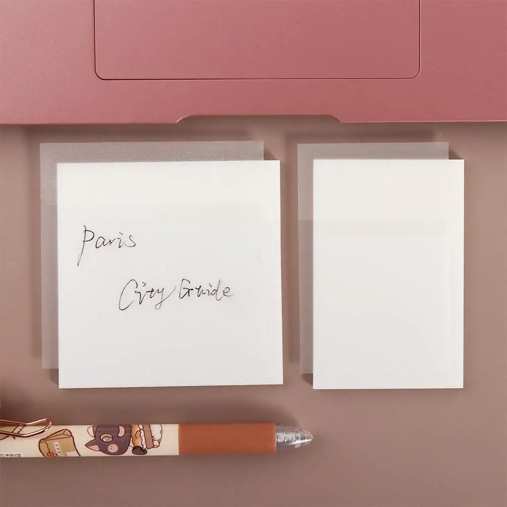 

Tearable N times School Stationery Students Notebook PET Stickers Transparent Sticky Notes Memo Pad Transparent Note Paper