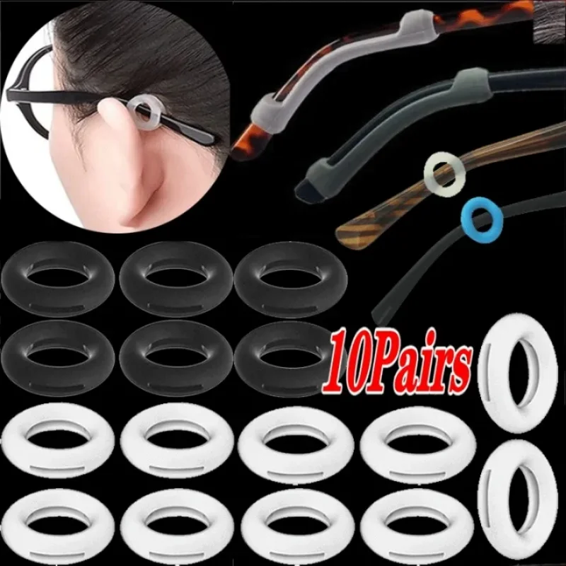 10pairs Anti Slip Ear Hook Eyeglass Eyewear Accessories Eye Glasses Silicone Grip Holder Spectacle Eyeglasses Grip Nose Pads