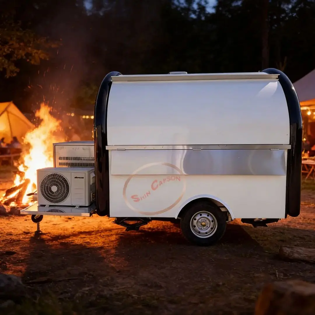 

Commercial Portable Fiberglass Food Trailer Catering Cart for Street Snack Beverage Vending