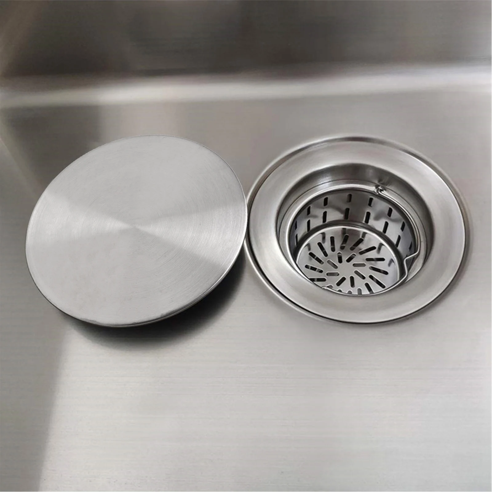 

Useful Water Tank Sink Drainer Cover 304 Stainless Steel Kitchen Drainer Seal Cover Kitchen Sink Drainer Cover