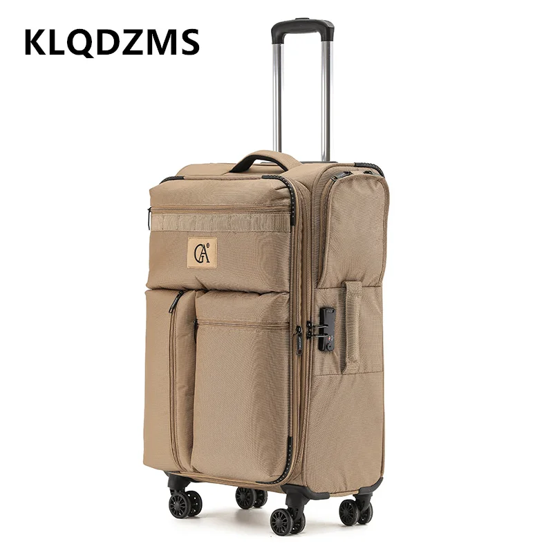 

KLQDZMS Cabin Suitcase 24"28 Inch Oxford Cloth Large Capacity Trolley Case 20 "boarding Box Waterproof Wearable Carry-on Luggage