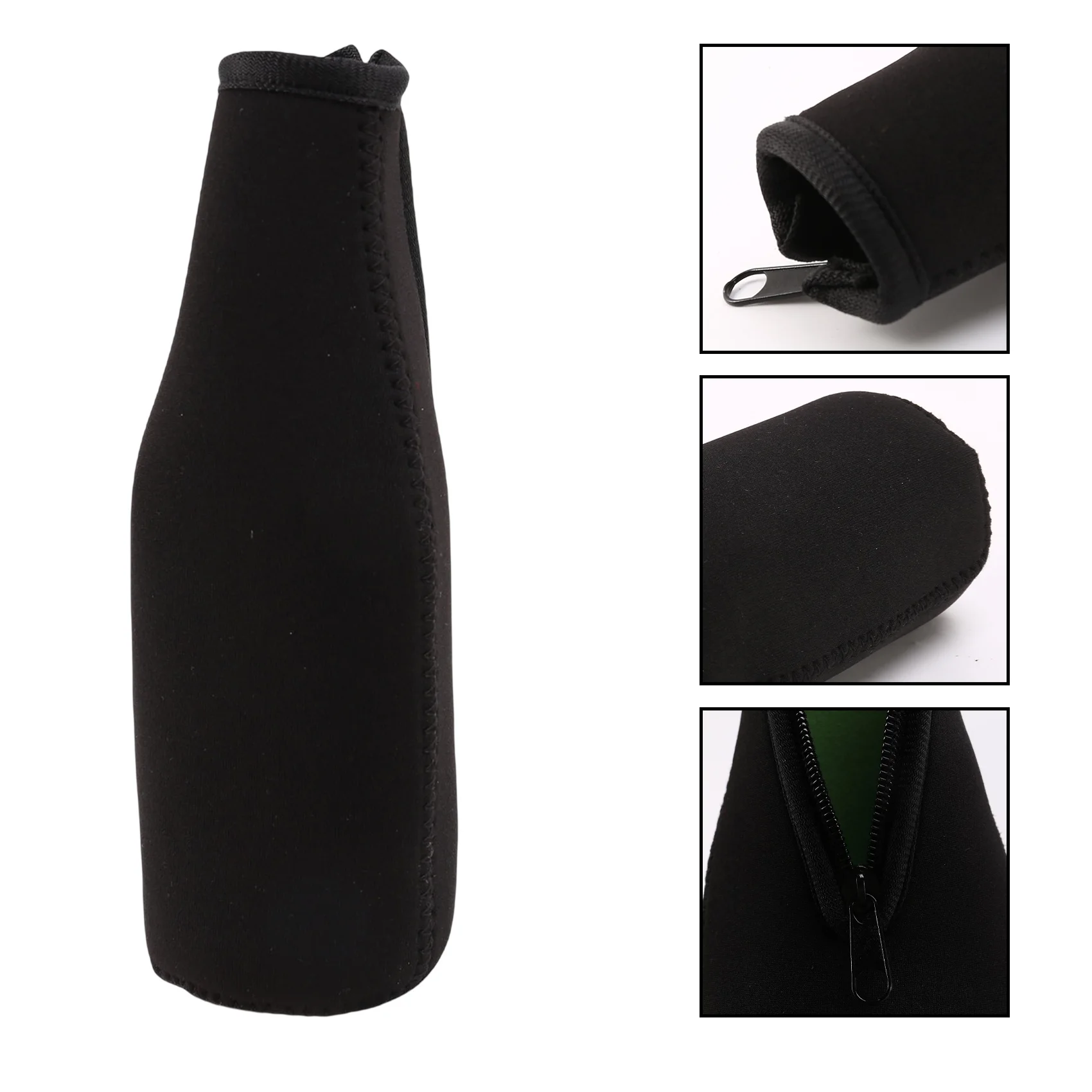 Capa isolada de neopreno para garrafa de cerveja, manter a bebida fria, manter o neopreno, zip-up, preto, 12 pack