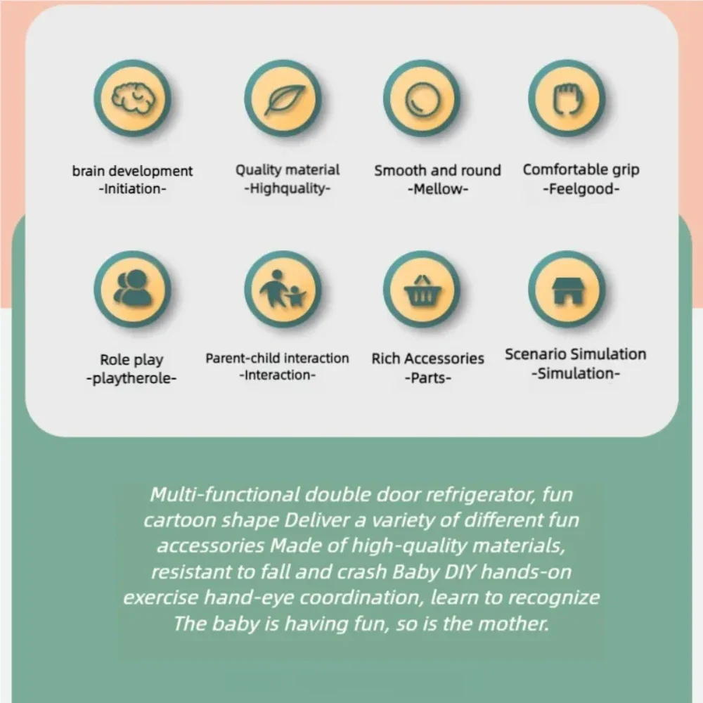 مجموعة ألعاب ثلاجة الأطفال مع موسيقى رذاذ وأضواء للعب في الأماكن المغلقة، لعبة المطبخ الممتعة للأولاد والبنات
