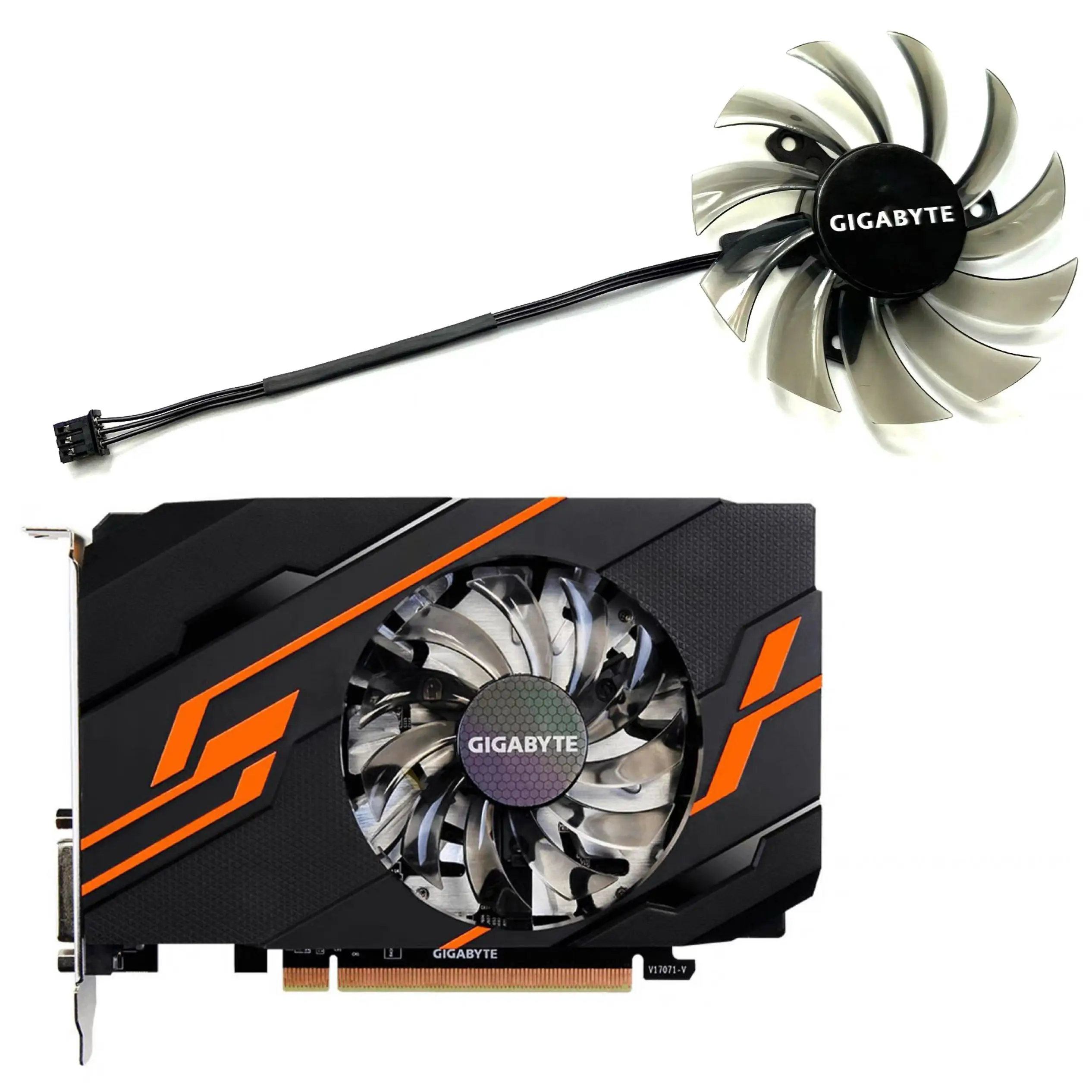 

New T128010SM 3PIN DC 12V 0.2A GTX1030 GPU Cooler For Gigabyte GeForce GT 1030 2GB OC Graphics Card Cooler Fan