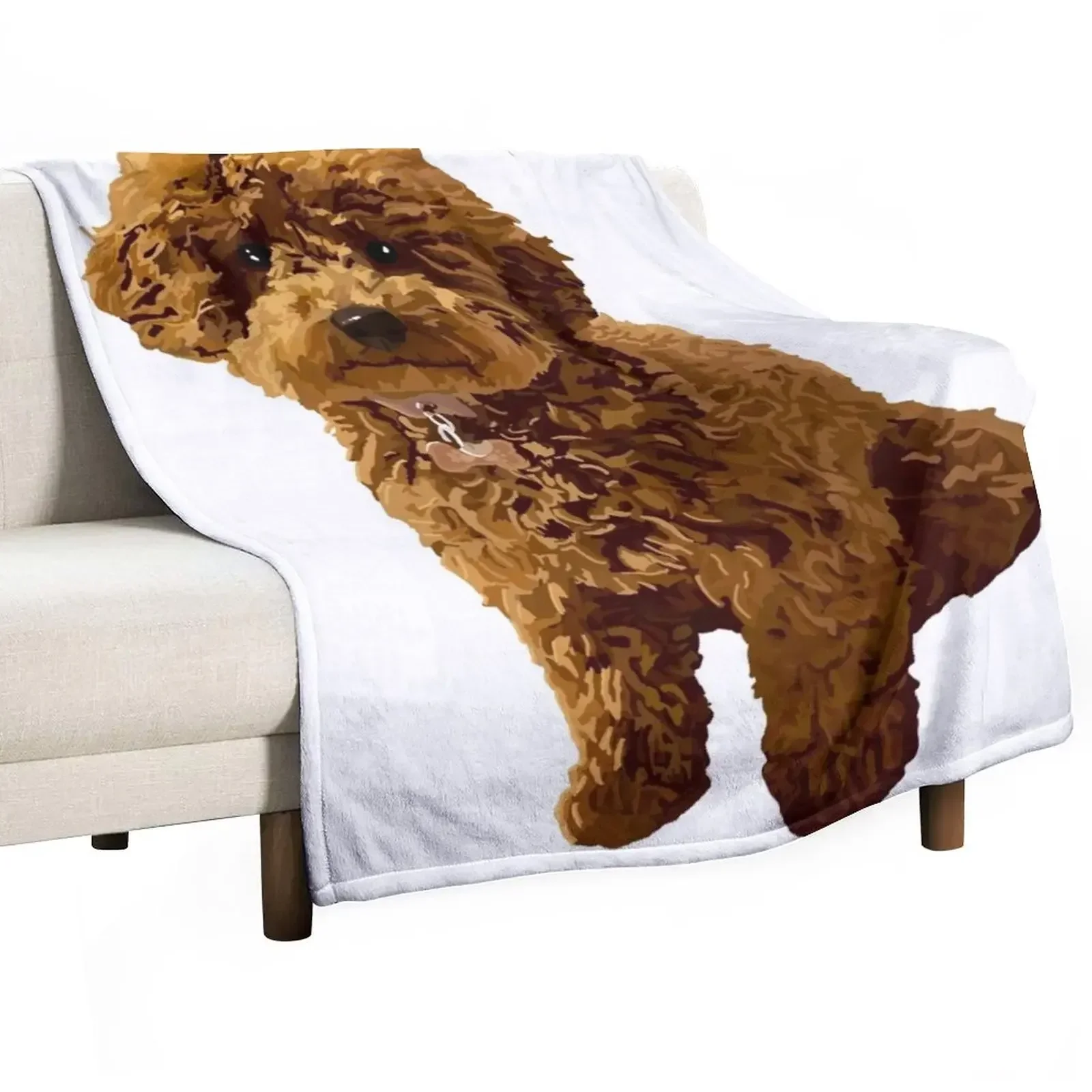 Ginger the Toy Poodle Throw Blanket Large Decorative Beds Vintage Blankets