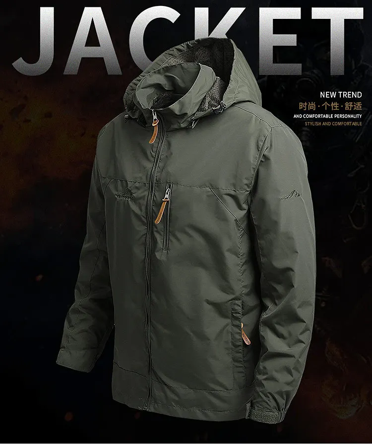 

Men's Spring Autumn Windproof Jacket Outdoor Mountaineering Anorak Casual Sportswear Trendy Windbreaker Coat