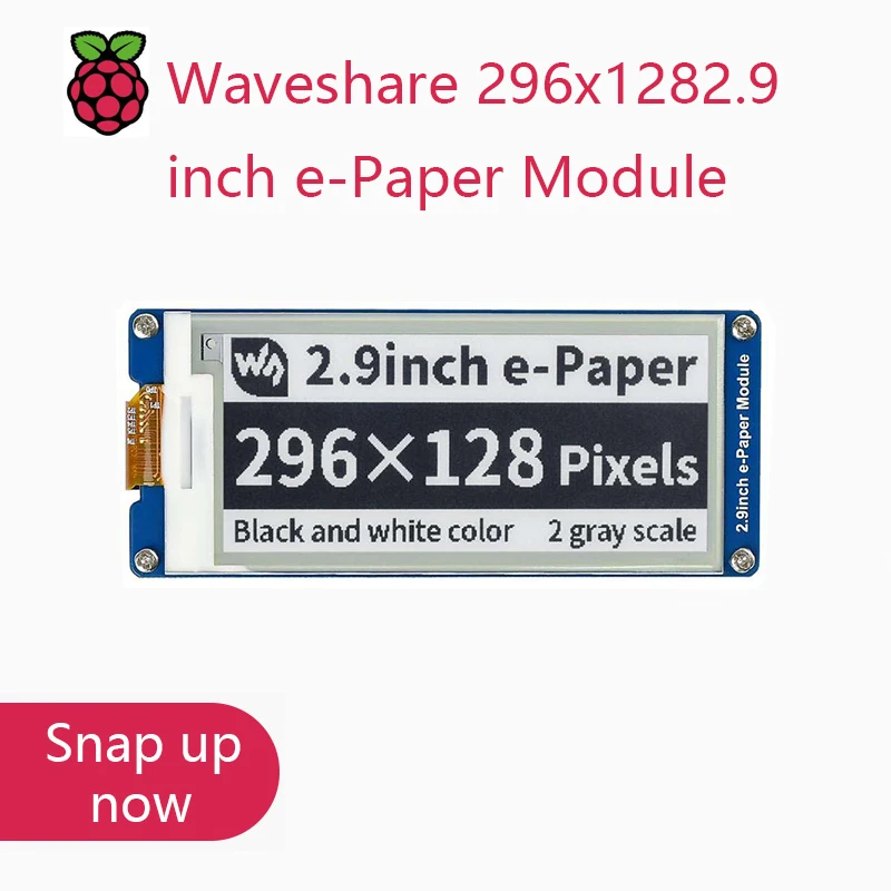 

Модуль электронной бумаги Waveshare 296x1282,9 дюйма, дисплей E-Ink 2,9 дюйма, интерфейс SPI, для Raspberry Pi, два цвета: черный, белый, часное обновление