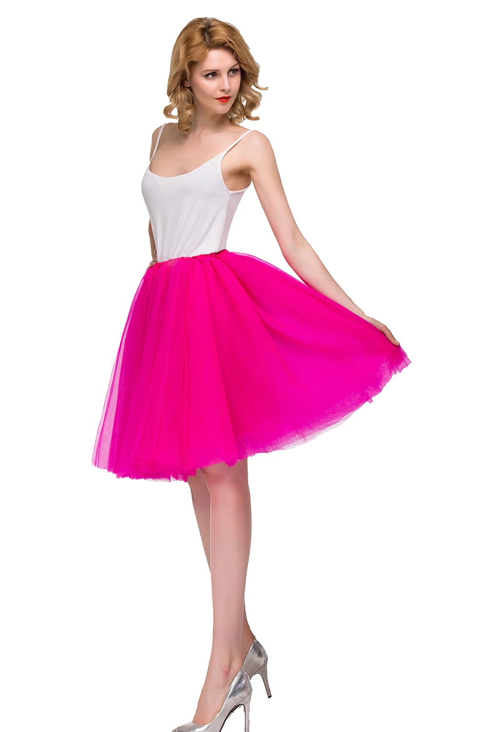Yellow Short Tulle Skirt Petticoat Crinoline Rockabilly Underskirt Women Midi Tutu Skirts Half Slips Bridal Accessories 2024
