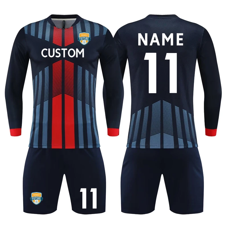 Men\'s Adult Soccer Goalkeeper Jersey Professional Goalie Uniform Football Long Sleeve Kit Set Customized Children Maillot