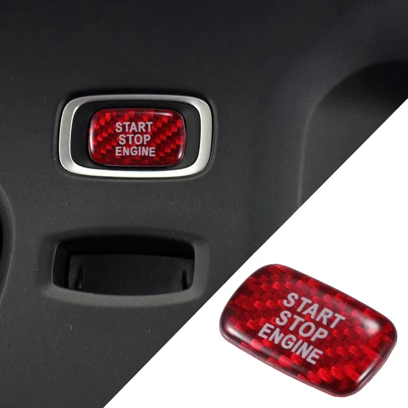 1Pcs Carbon Fiber Car Push Start/Stop Engine Start Button Switch For Volvo V40 V60 S60 S60L XC60 S80L Car Interior Accessories