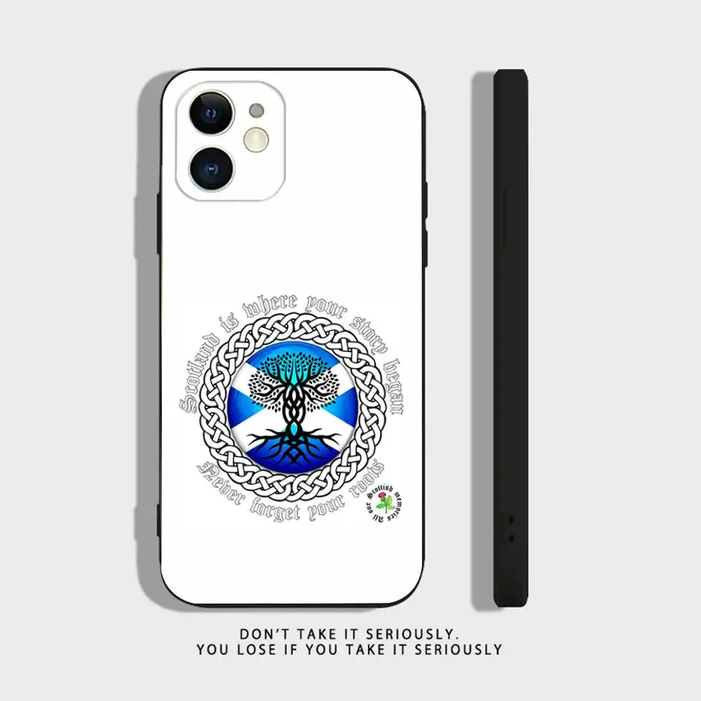 Scotland Scottish Flag Phone Case For iPhone 16,15,14,13,12,11,Pro,X,XS,Max,XR,Plus,Mini Soft Silicone Black Shockproof TPU