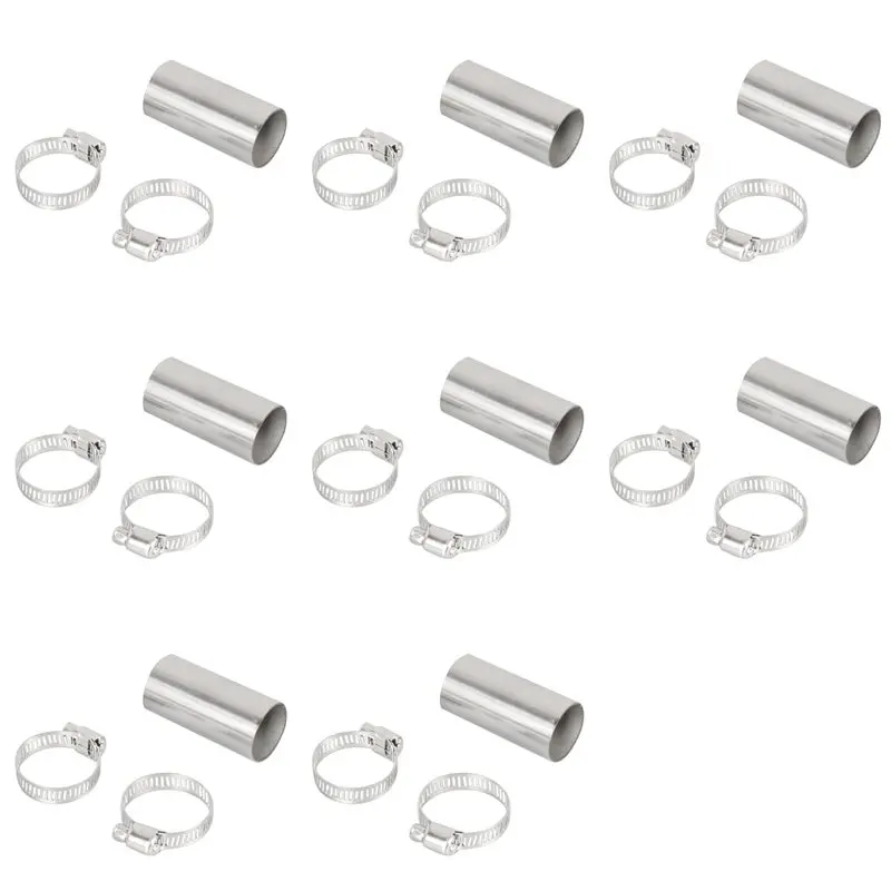 

8 Set 24Mm Heater Exhaust Pipe Connector Air Parking Heater Stainless Steel Gas Vent Hose With Clamps For Webasto Heater