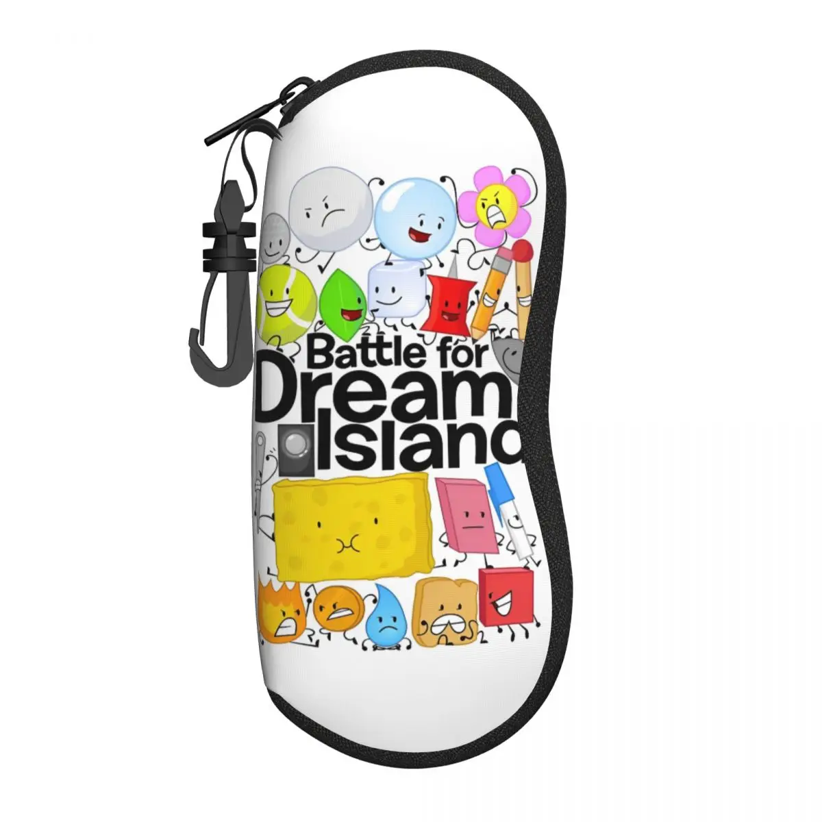 Bfdi-男性と女性のためのウルトラサングラスボックス,夢の島のためのジッパーバトル,アニメーション,すべてのキャラクター,アイウェアボックス