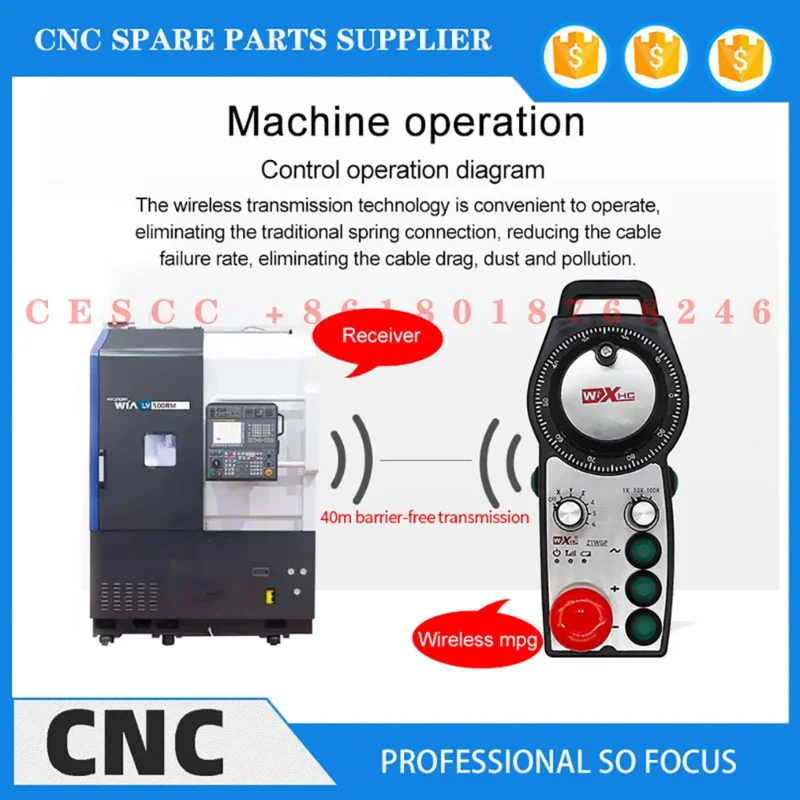 Controller Machining Center Gantry Milling Machine CNC System Wireless Electronic Hand Crank Pulse Generator