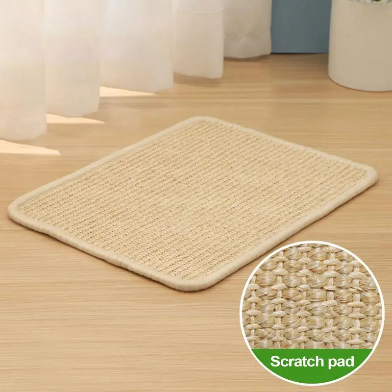 Bunny Scratch Pad Sisal Scratch Mat For Bunny Chew Toys Cooling Rug Bedding Cage Accessories Protector For Chinchilla Hamster - Image 6