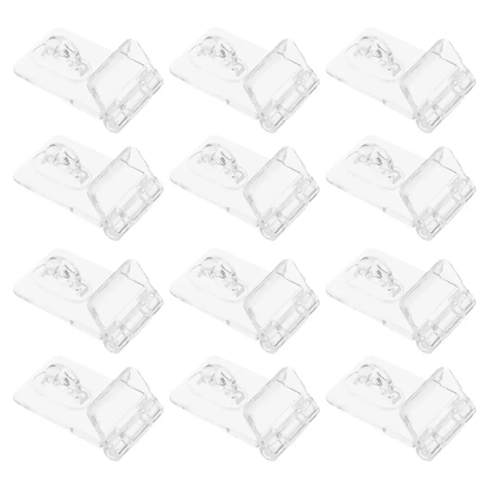 

12 Sets Mini Acrylic Hinge Locks Clear Latch Hasp Acrylic Hinges Hasp with Lock Buckles Plastic Folding Hinges for Box Cabinet D