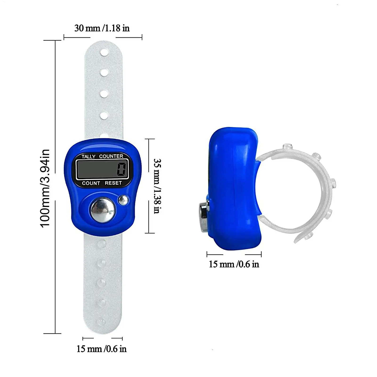 Electronic Digital Counter Finger Hand Counter Resettable LCD Digital Counter Small Finger Counter for Golf Goods Counting Lap