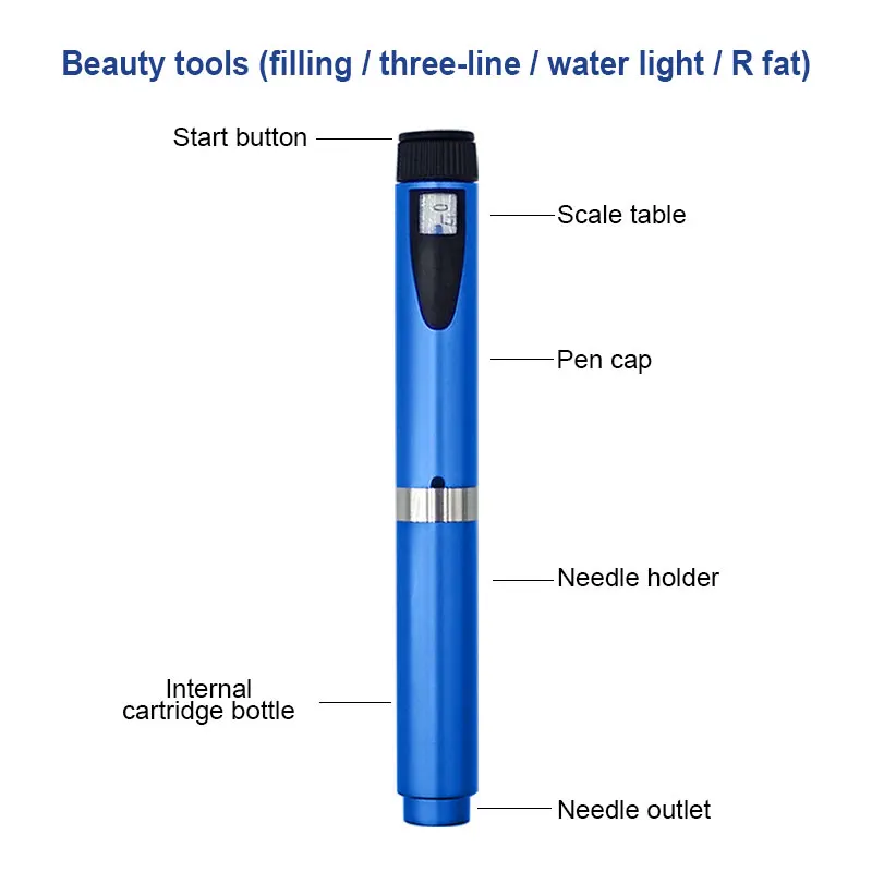 Picture 3: V2 Pen Injector 60IU Reusable Metal Multiple Colors Available Customizable Match 3 ml Vials Cartridge Sub Bottle
