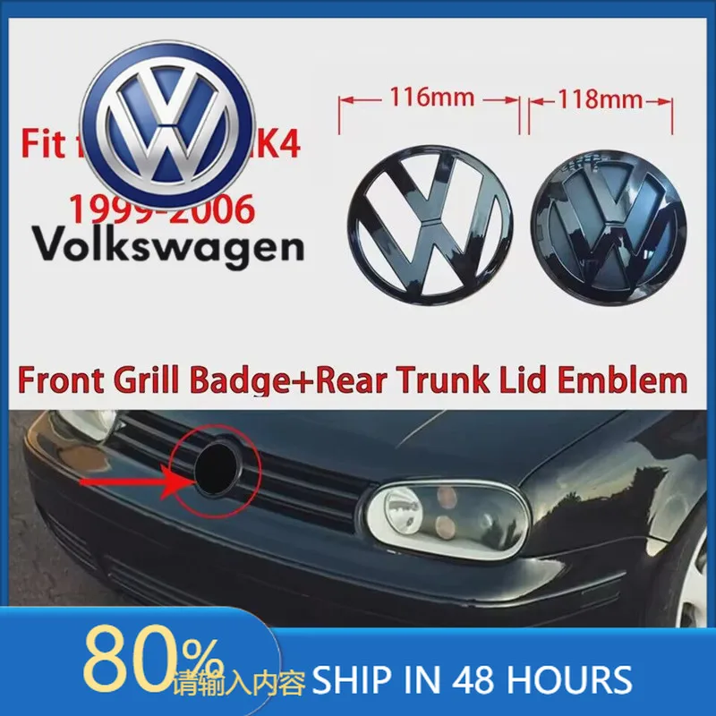 

Горячие солнцезащитные козырьки глянцевого черного цвета, подходят для volkswagen Golf 4 MK4 1999-2006 116 мм, значок передней решетки + эмблема задней крышки багажника 118 мм, журнал автомобиля