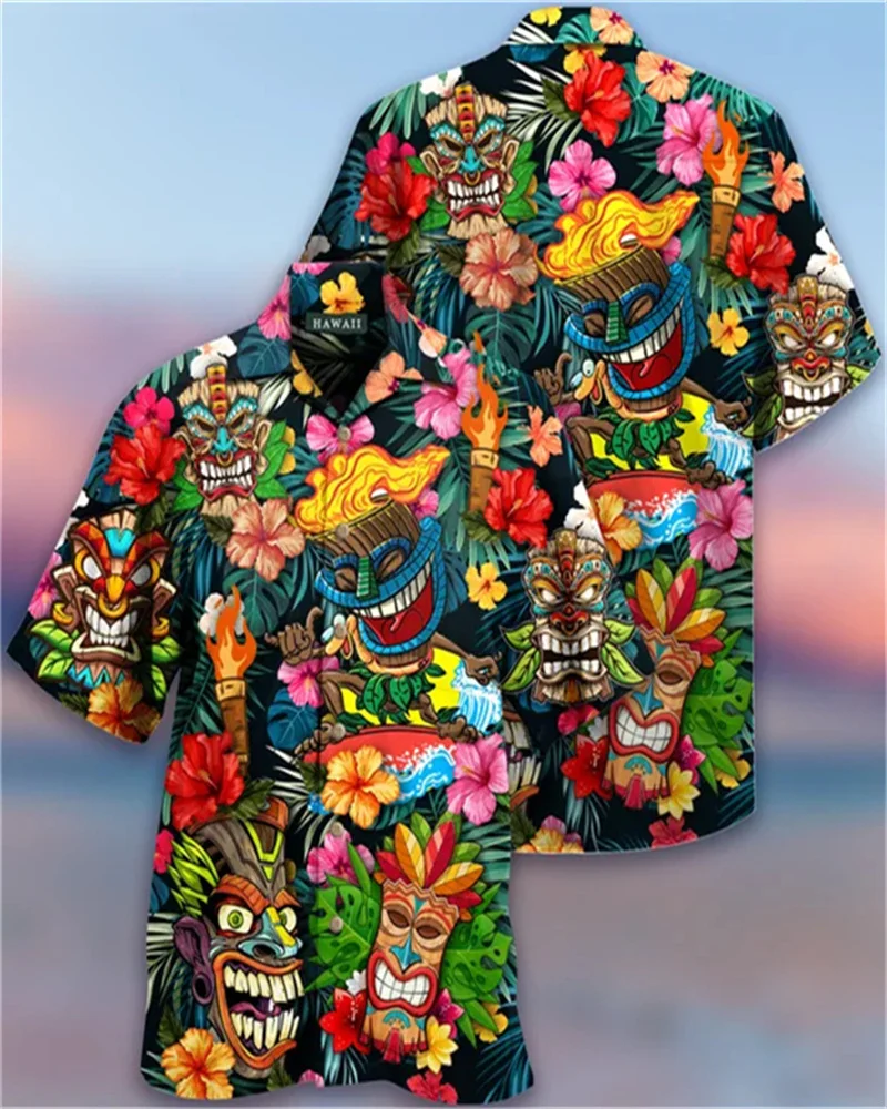 De Nieuwe Losse Ademende 3d Print Trendy Cool Fashion Hawaiian Shirts Strandparty Tops Korte Mouwen Heren Heren