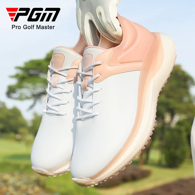 PGM zapatos de golf para mujer impermeables, antideslizantes laterales, acolchados, zapatillas deportivas de rebote XZ440