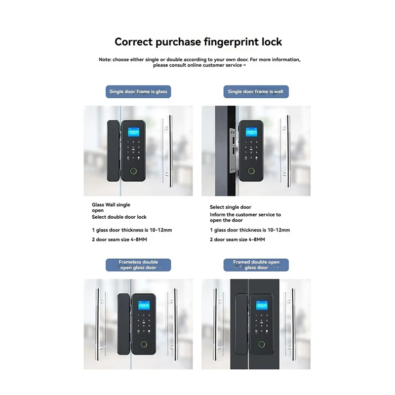 【Must-Haves】Tuya Smart-Lock For Glass Door Wooden Door Bluetooth Tuya Biometric Fingerprint Lock Electronic Door Digital Lock