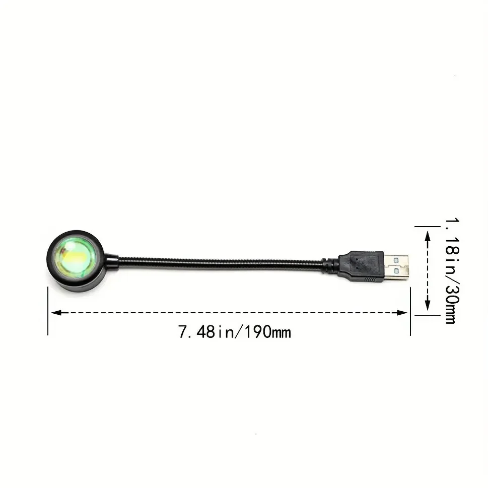 Lámpara USB de puesta de sol, lámpara de proyector de luz nocturna de ambiente de puesta de sol para dormitorio, luz de ambiente, decoración de pared, regalo