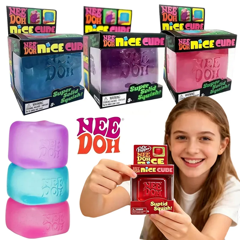 Juguete Sensorial Ultra Suave Needoh Cube Squishy, Alivia el Estrés y la Ansiedad, Mejora la Concentración para Adultos y Niños