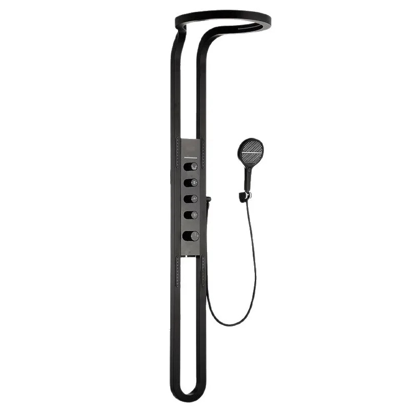 

All-copper ring waterfall shower set, intelligent digital display back spray bath