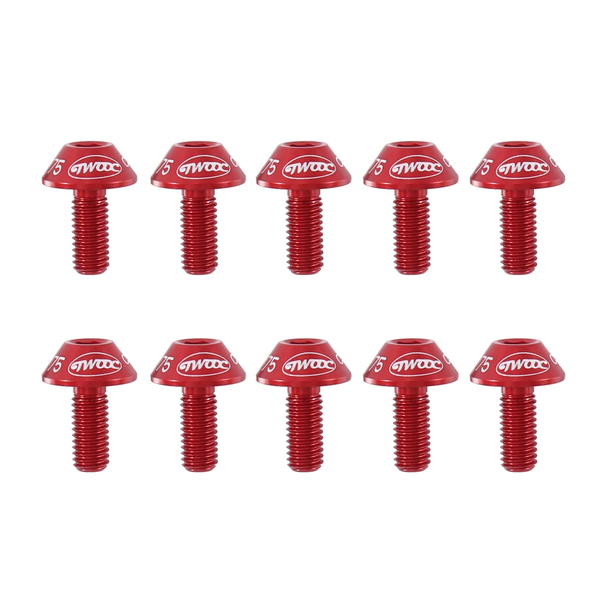 Twooc 10Pcs M5 X 12 Kettle Frame Screw Bicycle Screw Mountain Bike Accessories Aluminum Alloy Cycling Accessories