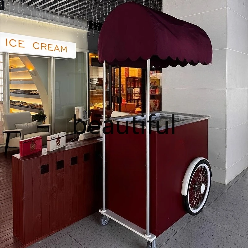 Outdoor mobile sales ice cream cart float fast food trolley multi-functional night market stall truck