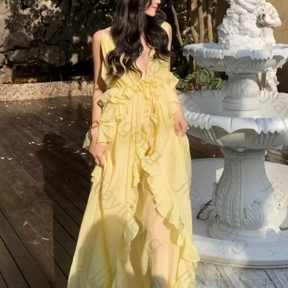 

Elegant v-neck sleeveless Evening Dresses Sexy Celebrity Long Dress Exquisite High Quality Prom Party Gowns for Women Customized