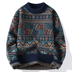 Knitwear Crewneck Round Collar Graphic Pullover Man Warm Knitted Sweaters for Men Cheap Vintage Streetwear High Quality Designer